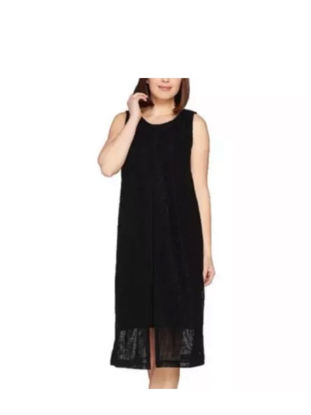 H by Halston Classic Sleeveless Black Midi Dress Size 0